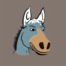 A high-quality digital art piece that combines the Wojak meme style with the likeness of BoJack Horseman from the popular animated series