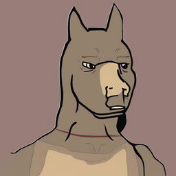 A high-quality digital art piece that combines the Wojak meme style with the likeness of BoJack Horseman from the popular animated series