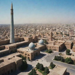 Historical image of Iran post-revolution, featuring distinctive architectural landmarks, cultural symbols, and urban fabric.