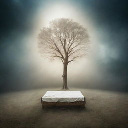 Conceptual image visualizing 'life after death', characterized by a peaceful, ethereal, or otherworldly atmosphere, possibly representing common spiritual beliefs or mythological concepts.