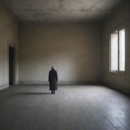 A poignant image capturing the essence of loneliness, possibly a single figure in a vast landscape or an empty room.