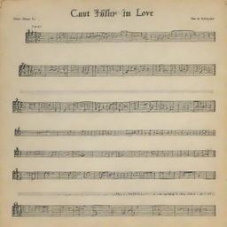 Sheet music for the song 'Can't Help Falling in Love' with notes highlighted and title beautifully inscribed at the top