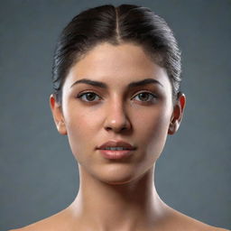 Render of a female named Heliya, with distinctive features, style and expressions that capture her unique persona.