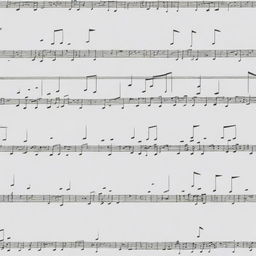 An array of assorted musical notes with varying lengths, pitches, and positions.