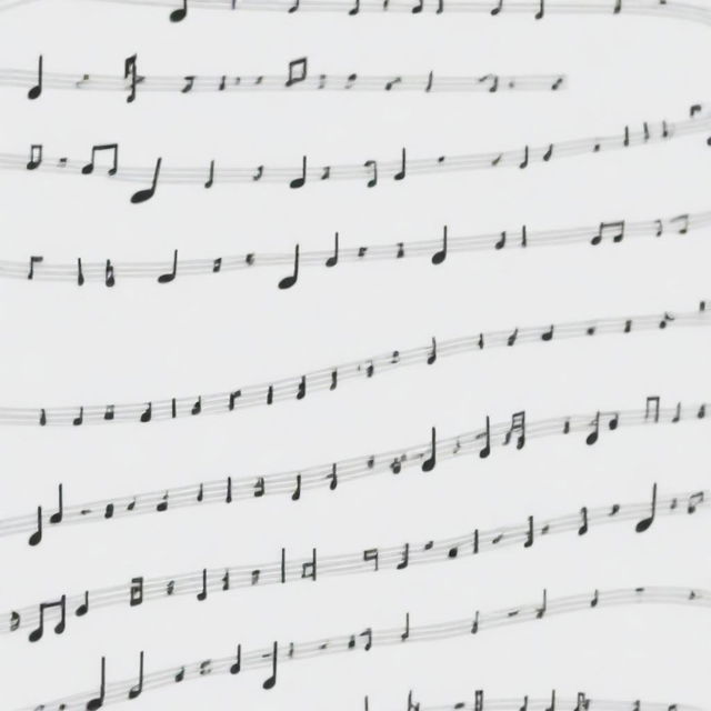 An array of assorted musical notes with varying lengths, pitches, and positions.