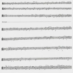 An array of assorted musical notes with varying lengths, pitches, and positions.