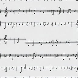 An array of assorted musical notes with varying lengths, pitches, and positions.