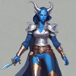 A high-quality, flat digital art image of a Dungeons and Dragons character, a Tiefling