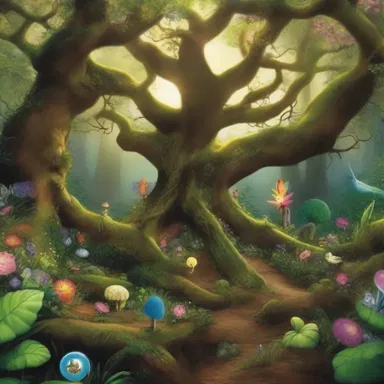 The enchanted forest was a hodgepodge of mystical creatures, magical plants, and hidden treasures.