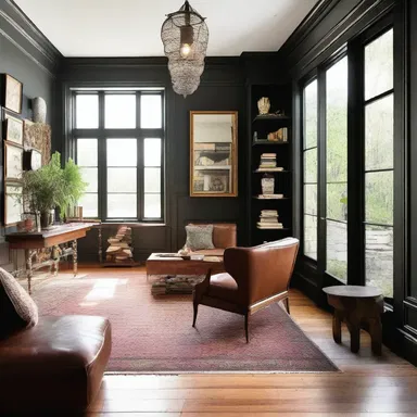The eclectic house featured a hodgepodge of architectural styles, combining elements of modern, Victorian, and industrial design.