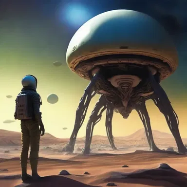 In the science fiction novel, the protagonist discovers a hodgepodge of alien artifacts on a distant planet.