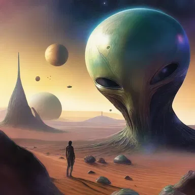 In the science fiction novel, the protagonist discovers a hodgepodge of alien artifacts on a distant planet.