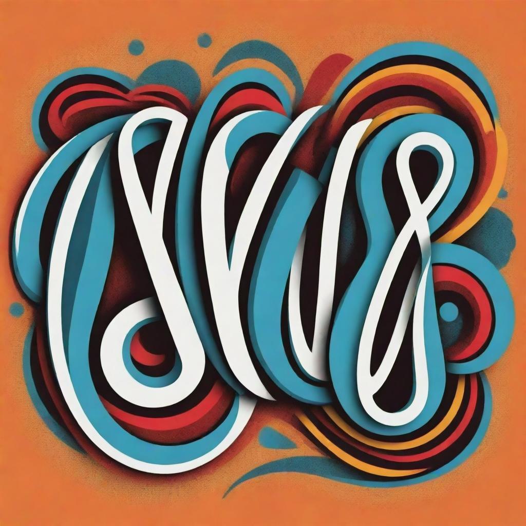 Abstract illustration featuring the stylized name 'Weny Gumogar' in dynamic, eye-catching lettering.