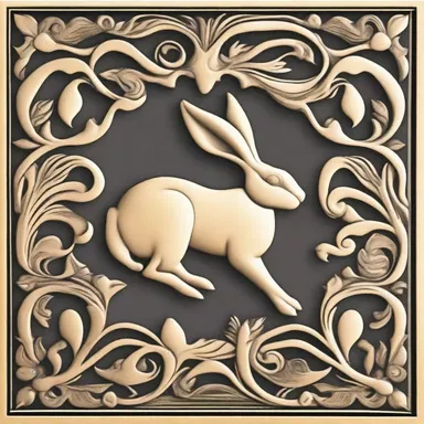 The hare motif is commonly used in architectural decoration to symbolize speed and agility.