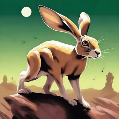 In the science fiction novel, the main character encounters a futuristic species of hares with enhanced intelligence.