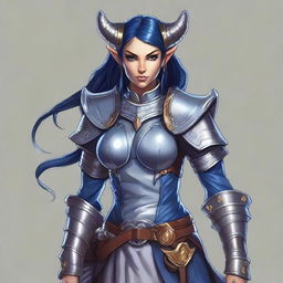 A high-quality digital art image of a Teifling character from Dungeons and Dragons