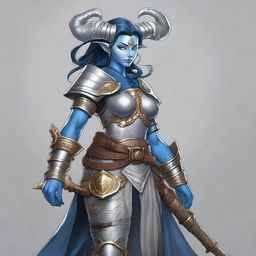 A high-quality digital art image of a Teifling character from Dungeons and Dragons