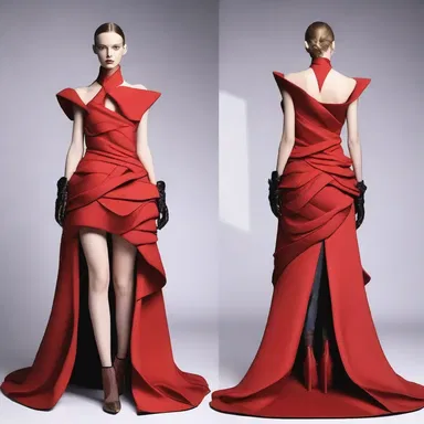 The fashion designer incorporated pincers into the design of the avant-garde dress, giving it a unique and edgy aesthetic.