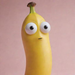 A sentient banana immersed in deep thought, with expressive eyes and a thoughtful expression.