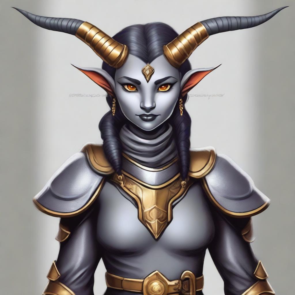 This is a high-quality digital art image of a Teifling