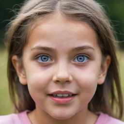 A young girl showing a range of vivid, powerful emotions, her eyes welling up and brimming with expressive intensity.