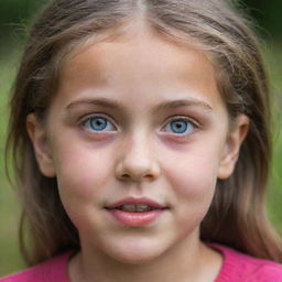 A young girl showing a range of vivid, powerful emotions, her eyes welling up and brimming with expressive intensity.