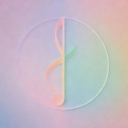 Abstract representation of a melody symbol interconnected with a symbol of hope, in a harmonious blend of pastel colors