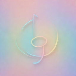 Abstract representation of a melody symbol interconnected with a symbol of hope, in a harmonious blend of pastel colors