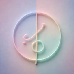 Abstract representation of a melody symbol interconnected with a symbol of hope, in a harmonious blend of pastel colors