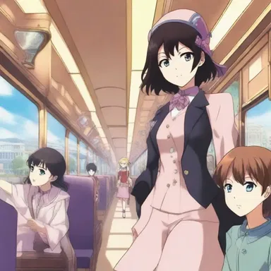 In the popular anime series, the conductress skillfully guided passengers on the magical train through diverse realms.