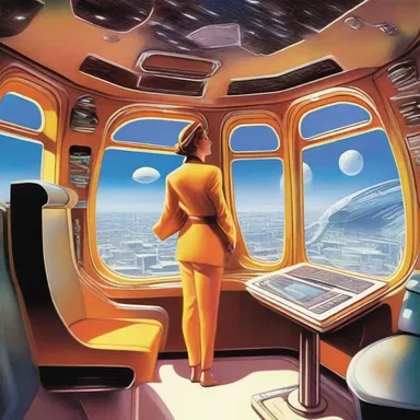 In the futuristic world of the novel, the conductress operated the intergalactic spaceship, ensuring a smooth journey for all passengers.