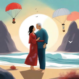 A digital art image portraying a mature love story