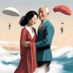 A digital art image portraying a mature love story