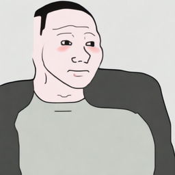 This is a high-quality digital art image that portrays Elon Musk in the iconic Wojak meme style