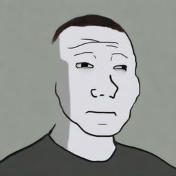 This is a high-quality digital art image that portrays Elon Musk in the iconic Wojak meme style