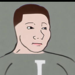 This is a high-quality digital art image that portrays Elon Musk in the iconic Wojak meme style