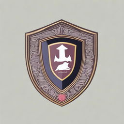 A high-quality digital art image of a meticulously designed shield