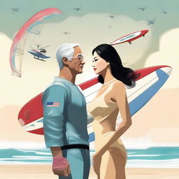 A high-quality digital art image capturing a mature love story