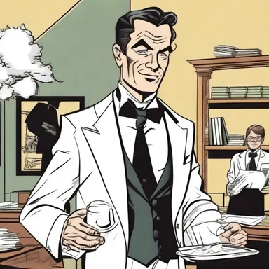 In the comics, the gentleman character is often depicted as a loyal and well-dressed butler.