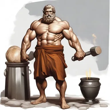 In Greek mythology, Hephaestus was portrayed as a gentleman who served as the blacksmith to the gods.