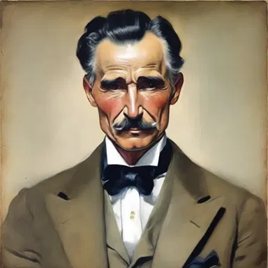 The artist used intricate brushstrokes to portray the gentleman in the painting, capturing his refined features.