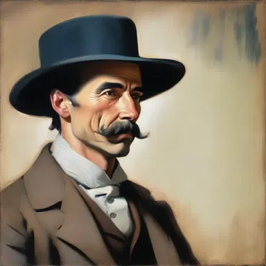 The artist used intricate brushstrokes to portray the gentleman in the painting, capturing his refined features.