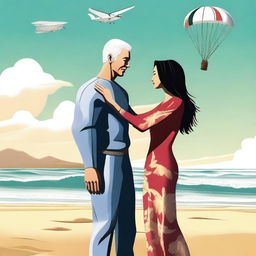 A digital art image showcasing a mature love story