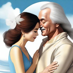 A digital art image illustrating a mature love story