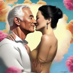 A digital art image illustrating a mature love story