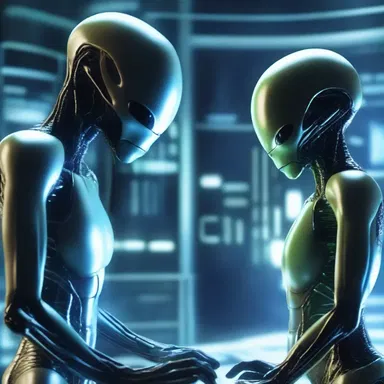 Using futuristic technology, the alien race can scry into the minds of other beings to gather information without physical contact.