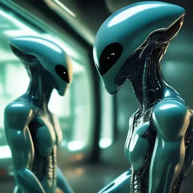 Using futuristic technology, the alien race can scry into the minds of other beings to gather information without physical contact.