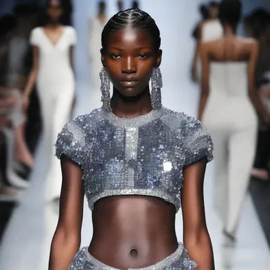 The avant-garde designer incorporated scrying crystals into their collection, creating a unique and enigmatic aesthetic on the runway.