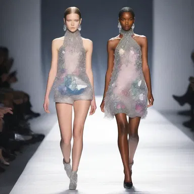 The avant-garde designer incorporated scrying crystals into their collection, creating a unique and enigmatic aesthetic on the runway.