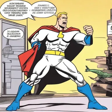 In the comic strip, the superhero's trapezoid bone was broken during a battle with the villain.